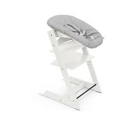 Pack chaise haute Tripp Trapp Hêtre blanc + Newborn Set Gris