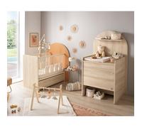 Pack chambre bébé évolutif - lit bébé 120x60 transformable en 90x190 + commode à langer évolutive en bureau - ARCHE