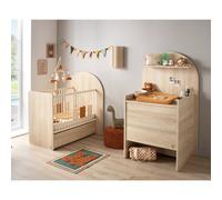 Pack chambre bébé évolutif ? lit bébé 120x60 transformable en 90x190 + commode à langer évolutive en bureau - arche marron TU
