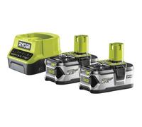 Pack chargeur 18V 2x4Ah RC18120-240 ONE+ - RYOBI - Li-ion - Secteur - Vert et anthracite
