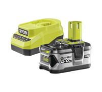 Kit Batterie RYOBI ONE+ 18V 5,0Ah Lithium+ avec chargeur 2,0A RC18120A-150 Vert