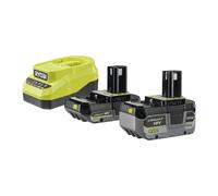 Ryobi Pack de 2 batteries 18V One+ RC18120A-242X – 4,0Ah & 2,0Ah, chargeur rapide compact