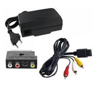 Pack Chargeur Adaptateur Secteur, Câble AV RCA et Adaptateur Péritel pour Nintendo 64 N64 - 1,80 mètre - Straße Game ® Noir G
