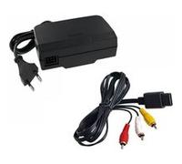 Pack Chargeur Adaptateur Secteur et Câble AV RCA pour Nintendo 64 N64 - 1,80 mètre - Straße Game ® Noir G