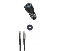 Pack chargeur + câble - THOMSON - Chargeur de voiture 60 W - Câble C vers L 5A - Longueur 1.5m
