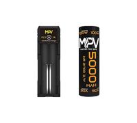 Pack Chargeur FC1 USB 1A avec 1 Pile Rechargeable MPV, formats 18650 ou 21700, capacités 2600 à 6000 mAh + Goodies Born To Vape (21700 5000mah)
