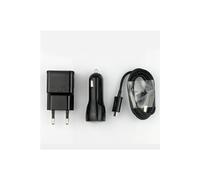 Pack Chargeur pour MOTOROLA Moto e5 Smartphone Android Micro USB (Cable Chargeur + Prise Secteur + Double Allume Cigare) Univers (NOIR)