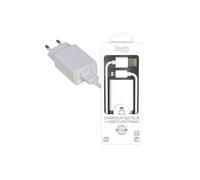 PACK CHARGEUR SECTEUR 1 USB 2.4A + CABLE USB VERS LIGHTNING 1.5M BLANCS - JAYM® COLLECTION POP