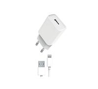 Pack Chargeur Secteur 12W avec Câble USB-A Lightning 1m Charge Rapide Blanc