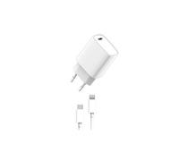 Pack Chargeur Secteur 20W PD avec Cable USB-C Lightning Ultra Rapide Blanc
