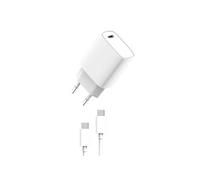 Pack Chargeur Secteur 20W PD avec Cable USB-C Ultra Rapide Blanc