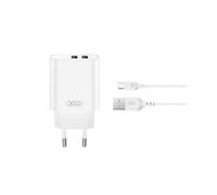 Pack Chargeur Secteur Double Usb-a 12w 2,4a + Cable USb-A vers Micro-usb - Blanc - Xo
