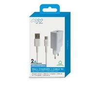My Way Chargeur secteur 12W avec câble USB-A vers USB-C Blanc 100-240V CA