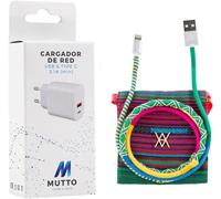 Pack Chargeur Usb C, Adaptateur Secteur Usb C De 10 W, Pr Charge Rapide Avec Type C Et A + Câble De Données Usb-Lightning Fil Spring