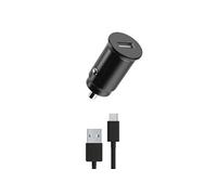 Pack Chargeur Voiture 12W PD avec USB-A/USB-C Charge Rapide Noir