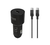 Pack Chargeur Voiture avec USB-C vers USB-C Charge Rapide 30 W Noir
