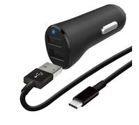 Pack chargeur voiture prise allume-cigare WeFix Double USB-A 4,8A avec câble LUSB-C 1 m