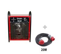 PACK Chauffage mobile électrique DANIA 15 kW + Rallonge 20 m 400 V - INELCO/HEATCOM - 88850504+3160114