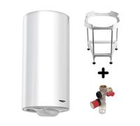 Pack Chauffe-eau Vertical Mural Blindé 200 l Ariston INITIO + Trepied 4090027 + Groupe Sécurité Inox