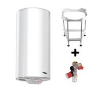Pack Chauffe-eau Vertical Mural Stéatite 200L Ariston SAGEO + Trepied 4090027 + Groupe Sécurité Inox