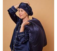 Pack cheveux en soie bleu nuit 65x65