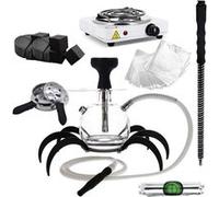 pack chicha oduman spider n9 amélioré avec chauffe charbon et plaque et foyer silicone et tuyau marrakech et charbons au coco