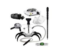 pack chicha oduman spider n9 amélioré avec chauffe charbon et plaque et foyer silicone et tuyau marrakech et charbons au coco