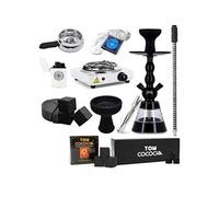 pack chicha x-star 999 eco et chauffe charbon et alu et foyer silicone vortex et allume plaque et charbons et briquet narguilé