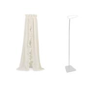 Pack ciel de lit Vintage 155 cm Ruffle Ivoire + flèche de lit blanche