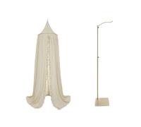 Pack ciel de lit Vintage 245 cm Ruffle nougat + flèche de lit Messing gold