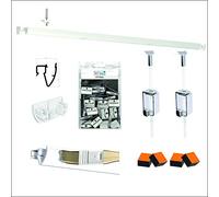 Pack Cimaise Up Rail Artiteq - Fixation Plafond - Accrochage de Tableau Haut de Gamme (8 Mètres, Blanc)