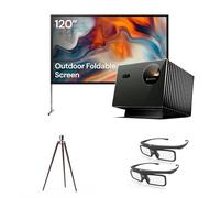 Pack cinéma en Plein air Valerion:Inclus Projecteur Valerion VisionMaster Pro2 4K Triple Laser + écran extérieur de 120 Pouces + trépied en Noyer + Lunettes 3D