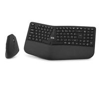 Pack Clavier et Souris Ergonomiques Sans Fil, Compatibles PC Mac - Noir