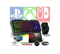 Pack Clavier Pro-K5, souris RGB et tapis PRO pour PS4, XBOX ONE, SWITCH - Convertisseur inclus