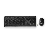 Pack Clavier Sans Fil QWERTY US avec Souris Sans Fil et Nano-Récepteur USB Noir
