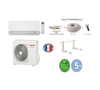 Pack Climatiseur réversible Mono-split TOSHIBA NAKA 1,5 KW 15m2 + kit 5m de pose complet