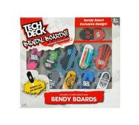 Pack Collection pour Tech Deck Bendy Boards 10 Finger Skates - Planches Caoutchouc Gomme - Set Jouet Skate Doigt et Une Carte