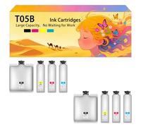 Pack combiné de Cartouches d'encre compatibles avec Les modèles pour Epson T05B T05B1 T05B2 T05B3 T05B4 pour imprimantes à Jet d'encre Workforce Pro WF-C878R WF-C879R 2 Combo Pack