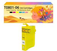 Pack combiné de Cartouches d'encre compatibles avec Les modèles pour Epson T0801 T0807 T0801 T0802 T0803 T0804 T0805 T0806 pour imprimantes à Jet d'encre Px700w 710w 800fw 1*Yellow