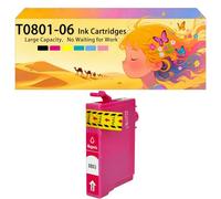 Pack combiné de Cartouches d'encre compatibles avec Les modèles pour Epson T0801 T0807 T0801 T0802 T0803 T0804 T0805 T0806 pour imprimantes à Jet d'encre Px700w 710w 800fw 1*Magenta
