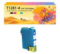 Pack combiné de Cartouches d'encre compatibles avec Les modèles pour Epson T1281 T1282 T1283 T1284 pour imprimantes à Jet d'encre Stylus S22 SX125 BX305F BX305FW SX420 SX430Ws 1*Cyan