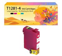 Pack combiné de Cartouches d'encre compatibles avec Les modèles pour Epson T1281 T1282 T1283 T1284 pour imprimantes à Jet d'encre Stylus S22 SX125 BX305F BX305FW SX420 SX430Ws 1*Magenta