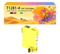 Pack combiné de Cartouches d'encre compatibles avec Les modèles pour Epson T1281 T1282 T1283 T1284 pour imprimantes à Jet d'encre Stylus S22 SX125 BX305F BX305FW SX420 SX430Ws 1*Yellow