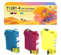 Pack combiné de Cartouches d'encre compatibles avec Les modèles pour Epson T1281 T1282 T1283 T1284 pour imprimantes à Jet d'encre Stylus S22 SX125 BX305F BX305FW SX420 SX430Ws Tri-Color