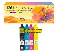 Pack combiné de Cartouches d'encre compatibles avec pour Epson 126 T1261 T1262 T1263 T1264 pour imprimantes à Jet d'encre Workforce 520 630 635 60 840 545 645 845 WF-3520 3530 1 Combo Pack