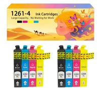Pack combiné de Cartouches d'encre compatibles avec pour Epson 126 T1261 T1262 T1263 T1264 pour imprimantes à Jet d'encre Workforce 520 630 635 60 840 545 645 845 WF-3520 3530 2 Combo Pack