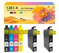 Pack combiné de Cartouches d'encre compatibles avec pour Epson 126 T1261 T1262 T1263 T1264 pour imprimantes à Jet d'encre Workforce 520 630 635 60 840 545 645 845 WF-3520 3530 1 Combo Pack+2 BK