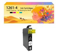 Pack combiné de Cartouches d'encre compatibles avec pour Epson 126 T1261 T1262 T1263 T1264 pour imprimantes à Jet d'encre Workforce 520 630 635 60 840 545 645 845 WF-3520 3530 1*Black