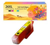 Pack combiné de Cartouches d'encre compatibles avec pour Epson 26XL T2621 T2631 T2632 T2633 T2634 pour imprimante à Jet d'encre Expression XP510 520 600 605 700 800 1*Yellow