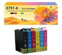 Pack combiné de Cartouches d'encre compatibles avec pour Epson T0791 T0792 T0793 T0794 T0795 T0796 pour imprimante à Jet d'encre Stylus Photo 1400 PX700W PX800FW P50 1 Combo Pack